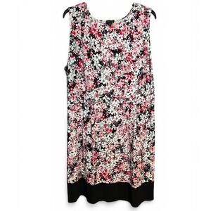 J. Jill Wearever Floral Pink Black Dress Size 4X